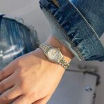 Armitron Women’s 75/2475MOP Genuine Crystal Accented Two-Tone Bracelet Watch