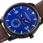 Akribos XXIV Brown Designer Men’s Watch – Casual Canvas Strap Fashion Wristwatch with Chronograph Dial – AK938BR
