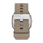 Diesel Men’s 45mm Cliffhanger 2.0 Quartz Stainless Steel and Silicone Three-Hand Watch, Color: Sand (Model: DZ2167)