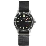 GPW German Military Titanium Watch Day Date. 200M W/R. Sapphire Crystal. Black Nylon Strap.