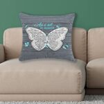 As I Sit in Heaven and Watch You Everyday-Butterfly Throw Pillow Cover, Inspirational Butterfly Cushion Cover for Sofa Bed Home Decor 18 x 18 Inch, Gift for a Widowed Friend