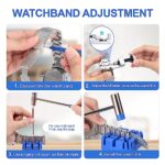 JOREST Watch Link Removal Tool Kit, Watch Band Tool for Watch Repair, Bracelet Adjustment, Replacement and Resizing, Watch Strap Link Remover, with 10 Spring Bars, 10 Pins, User Manual