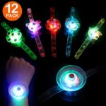 12 Pack Fidget Light up Bracelet Toys, Fidget Toys Party Favors for Kids, Glow in The Dark LED Neon Birthday Party Supplies, Loot Gags Fillers for Kids