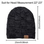 Senker Slouchy Beanie Knit Cap Winter Soft Thick Warm Hats for Men and Women,A-black,One Size