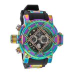 Invicta Diver 54Mm Lefty Quartz Chronograph Silicone Strap Watch Iridescent Men’s