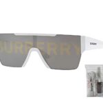BE4291 3007/H 38MM White/Grey Tam Burberry Silver/Gold Rectangle Sunglasses for Men + BUNDLE With Designer iWear Complimentary Eyewear Kit
