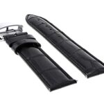 Ewatchparts 21MM LEATHER STRAP WATCH BAND COMPATIBLE WITH 44MM BAUME MERCIER CAPELAND CLIFTON AUTO BLACK