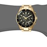 Bulova Men’s Marine Star Series B Gold Tone Stainless Steel 6-Hand Chronograph Quartz Watch, Black Dial Style: 98B250
