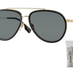 BURBERRY Oliver BE3125 101781 59MM Gold/Polar Dark Grey Pilot Sunglasses for Men + BUNDLE With Designer iWear Eyewear Kit