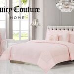 Juicy Couture – Comforter Set, Dovona Design Bed Sheets, Queen Bedding, 5 Piece Set Includes 1 Comforter, 2 Shams and 2 Decorative Pillows, Wrinkle Resistant and Anti Pilling,Pink Blush