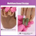 Nail Hand Practice Silicone Female Mannequin Life Size Hand as Sketch Nail Practice Hands Jewelry Ring Glove Watch Display with Nail 18cm (Left hand, Light brown)