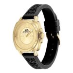 COACH 14503980 Boyfriend Gold Tone Logo Design Dial Black Silicone Band Women’s Watch