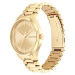 Calvin Klein Unisex Quartz Ionic Gold Plated Steel and Link Bracelet Watch, Color: Gold Plated (Model: 25200038)