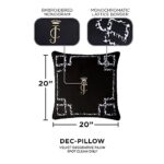 Juicy Couture Lattice Decorative 1-Piece Indoor/Outdoor Pillow, 1 Count (Pack of 1), Black