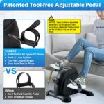 TABEKE Pedal Exerciser – Stationary Mini Exercise Bike for Arm/Leg Exercise, Portable Under Desk Foot Cycle Peddler with LCD Display (Black)