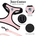 Juicy Couture Pink Camo Dog Harness and Leash Set – Adjustable Puppy Harness with Puppy Leash & Mesh Padding Dog Harness, X-Small