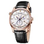 REEF TIGER Men’s World Time Watches Rose Gold Automatic Analog Watches with Date Day RGA1951 (RGA1951-PWB)