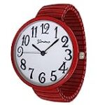 Geneva Super Large Stretch Watch Clear Number Easy Read (Red)