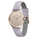 HUGO #Cherish Women’s Quartz Stainless Steel and Leather Strap Casual Watch, Color: Purple (Model: 1540083)