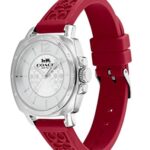COACH 14503878 Boyfriend Silver Logo Dial Red Silicone Band Women’s 34mm Watch
