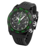 Locman Italy Men’s Watch Stealth Carbon Chronograph Black / Green Ref 0218, Men, Strap.