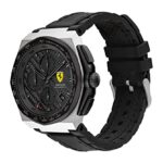 Ferrari Scuderia Aspire Men’s Quartz Chronograph Stainless Steel and Leather and Silicone Strap Watch, Color: Black (Model: 0830868)