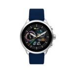 Fossil Unisex Gen 6 44mm Wellness Edition Touchscreen Silicone Smart Watch, Color: Silver, Navy (Model: FTW4070V)