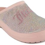 Juicy Couture Womens Slip On Mule – Indoor Outdoor Clogs – Lightweight and Comfortable Shoes with Stylish Rhinestone Design -Cruz Blush-9