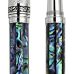 Xezo Maestro Rollerball Pen, Fine Point. Paua Abalone Sea Shell Inlay with Chrome Plating. Handcrafted, Limited Edition, Serialized. No Two Pens Alike
