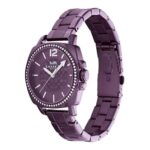 COACH 14503983 Purple Dial Purple Stainless Steel Bracelet Ladies Boyfriend 34mm Watch