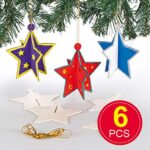 Baker Ross EF927 3D Wooden Christmas Tree – Pack of 6, Decoration Kits, Christmas Arts and Crafts for Kids to Decorate and Personalize