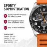 Victorinox FieldForce Sport Chrono – Sporty & Water-Resistant Watch for Men – Black Dial and Orange Rubber Strap