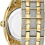 Bulova Men’s Crystals Phantom Gold Tone Stainless Steel 3-Hand Quartz Watch, Cushion Shape Dial and Curved Mineral Crystal Style: 98B323