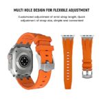 Soft Silicone Wristbands Waterproof Replacement Strap,Sport Band Compatible with Apple Watch Ultra Band 49mm 45mm 44mm 42mm, for iWatch Series 8/7/6/5/4/3/2/1/SE/Ultra (42/44/45/49mm, Silver Orange)