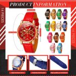Yinkin 14 Pcs Assorted Platinum Watch Unisex Quartz Watch Sets for Women Men Ladies Watches Roman Numerals PU Leather Women’s Wrist Watches for Teen Girls
