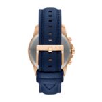A|X ARMANI EXCHANGE Men’s Stainless Steel Quartz Watch with Leather Strap, Blue, 22 (Model: AX1723)