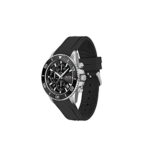 BOSS Admiral Men’s Quartz Stainless Steel Watch with Silicone Strap, Black, 22