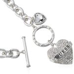 GUESS Women’s Toggle Logo Charm Necklace, Silver, One Size