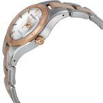 Baume and Mercier Linea White Dial Stainless Steel and 18kt Rose Gold Ladies Watch 10073