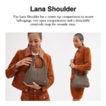 Coach Polished Pebble Leather Lana Shoulder Bag 26, Dark Stone