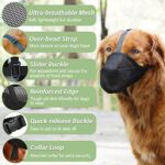 Dog Muzzle, Soft Mesh Muzzle for Small Medium Large Dogs, Adjustable Puppy Muzzles for Scavenging Biting Licking and Chewing, Allows Panting and Drinking Black