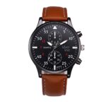 Bokeley Men’s Luxury Watch, Mens Retro Design Leather Band Analog Alloy Quartz Wrist Watch Clock (Brown)