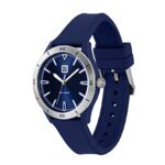 HUGO #Catch Unisex Quartz TR90 Case and Silicone Strap Watch, Color: Navy (Model: 1520028)