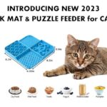 KOTYA Slow Feeder Cat Bowls | Lick Mat with Suction Cups Kitten Essentials | Cat Food Mat and Puzzle Bowl (Sky Blue)