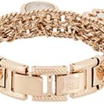 Anne Klein Women’s Premium Crystal Accented Rose Gold-Tone Charm Bracelet Watch