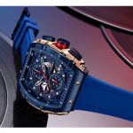 MF MINI FOCUS Men’s Watch Fashion Tonneau Wrist Watches (Chronograph/Waterproof/Luminous/Calendar) Silicon Strap Quartz Watch for Men…