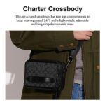 COACH Charter Crossbody in Signature Jacquard, Charcoal/Black
