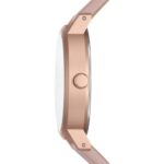 DKNY Women’s The Modernist Three-Hand Rose Gold and Pink Leather Band Dress Watch (Model: NY6682)