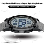 GOLDEN HOUR Ultra-Thin Minimalist Sports Waterproof Digital Watches Men with Wide-Angle Metal Case Bright Display Rubber Strap Wrist Watch for Men Women in Gray