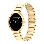 Calvin Klein Women’s Quartz Ionic Gold Plated Steel and Link Bracelet Watch, Color: Gold Plated (Model: 25200136)
